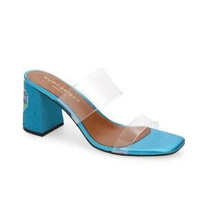 New Kurt Geiger Party Block Heel Sandal in Blue Women's Size EU 37